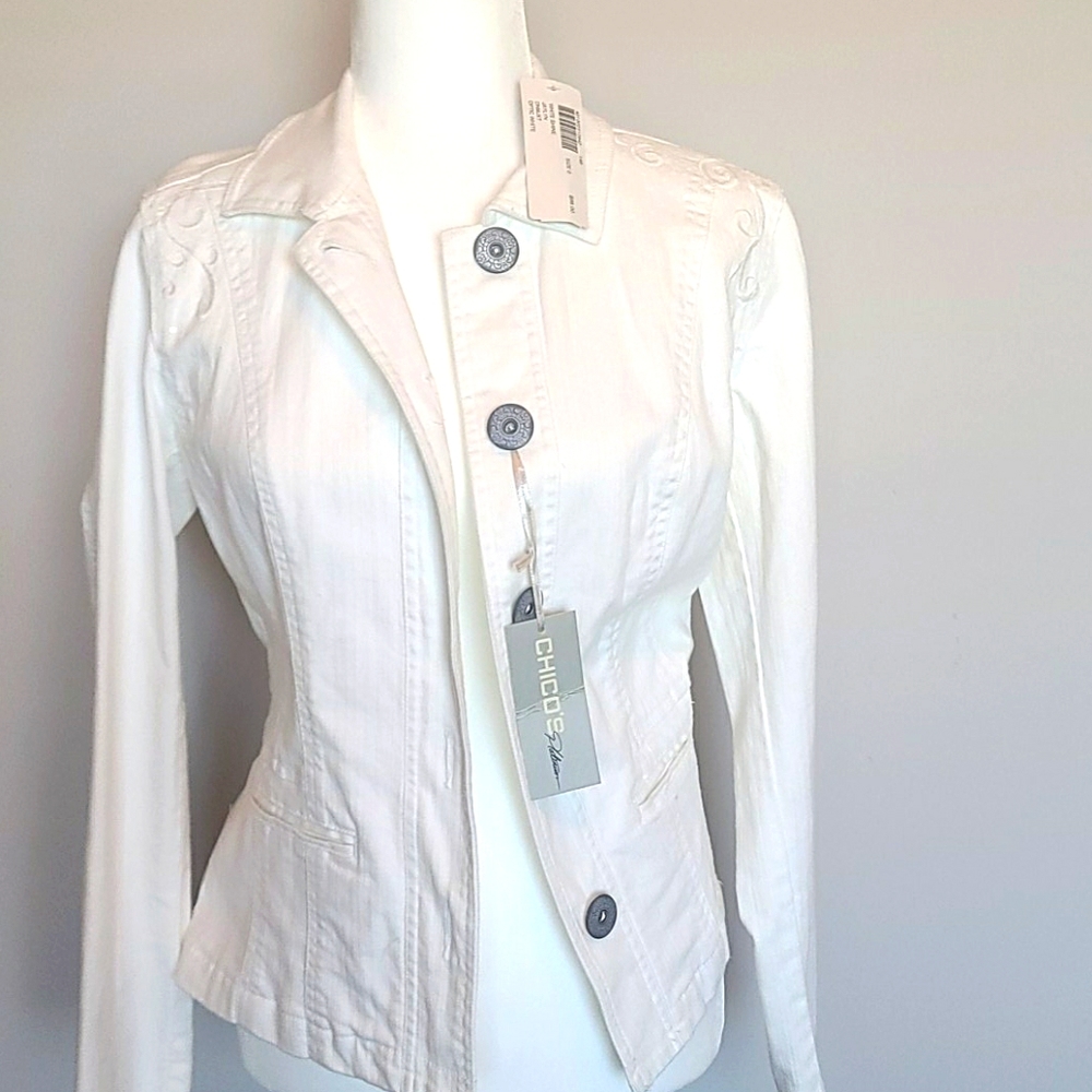White jean jacket